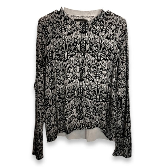 Zadig & Voltaire Markus silk cashmere blend black and white top size M - Picture 2 of 6